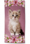 good morning Paplūdimio rank&scaron;luostis &raquo;Look&laquo; Mikrofaser 75x150 Schnelltrocknend Kind M&auml;dchen Katės figūrėlė Rosa