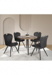 Duo Collection Dvi Collection Valgomojo komplektas &raquo;Esszimmergruppe Marla & Zoe&laquo; rinkinys 5 vnt. 5 Stk. dalys &Oslash; 100 cm massives Metallgestell iki 100 kg belastbar