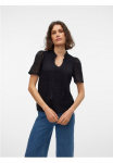 Vero Moda Nėriniuota palaidinė &raquo;VMHONEY LACE S/S TASSEL Mar&scaron;kinėliai be rankovių WVN GA&laquo;