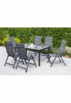 MERXX Garten-Essgruppe &raquo;Taviano&laquo; rinkinys 7 Stk. dalys 6 sulankstoma kėdė 5-fach kočėlas stalas