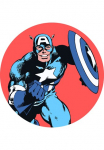 Komar Sienos lipdukai &raquo;selbstklebendes Vlies Marvel PowerUp Captain America Gr. 125x125 cm&laquo; ovali ir selbstklebend