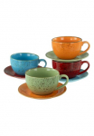 CreaTable Cappuccinotasse &raquo;Nature Collection Mediterran Kavos puodelių rinkinys 8-tlg.&laquo; Handwerklicher stilius vintažinio stiliaus