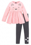 KIDSWORLD Mar&scaron;kinėliai ilgomis rankovėmis & tamprės &raquo;2tlg. rinkinys Palaidinė + tamprės su gražus Paillettenapplikation&laquo; rinkinys 2 2 Stk. S&uuml;&szlig;es Outfit dėl nedidelis M&auml;dchen