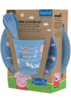 KOZIOL Vaiki&scaron;kų indų rinkinys &raquo;PEPPA PIG WAVES AT HOME&laquo; (Teller Dubenėlis Puodelis Besteck-Set) melaminfrei