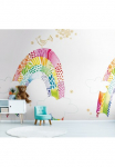 living walls Fototapetas &raquo;Kinderzimmertapete Regenbogen&laquo; gemustert | matinis | neutral glatt fototapetas Wolken Tapeten vaikų kambario baldų komplektas miegamojo kambario baldai modern Design B&uuml;ro