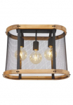 GLOBO LIGHTING Lubinis &scaron;viestuvas &raquo;JEANIE&laquo; E27 1 Stk. Deckenlampe/Holz/schwarz/Wohnzimmer/Metallgeflecht