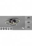 REALITY Leuchten REALITY Ap&scaron;vietimas LED lubinis &scaron;viestuvas &raquo;Circle&laquo; LED-Board 1 Stk. warmwei&szlig; - kaltwei&szlig; lubinis &scaron;viestuvas juoda spalva matinis su schwenkbaren Ringen / ir Nuotolinis ap&scaron;vietimo pultas
