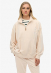 Superdry Sportinio stiliaus megztinis &raquo;COUNTRY CLUB veliūras 1/4 ZIP&laquo; Nicki-Qualit&auml;t megztinis su Logo-Brustmotiv