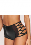 petite fleur gold High-Waist-Slip i&scaron; dirbtinė oda su įdomus B&auml;nderdetails Reizw&auml;sche