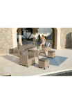 KONIFERA Gartenlounge-Set &raquo;Amsterdam&laquo; rinkinys 1x 3vnt. sofa 1x 2 Fotelis 2x Kojų kėdutė 1xTisch 1445x74x67cmPolyrattan 16 Stk. dalys Stahl Ablagefl&auml;che unter dem stalas sodo baldų komplektas