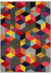 FLAIR RUGS Kilimas &raquo;Dynamic&laquo; rechteckig 10 mm auk&scaron;tis fu&szlig;bodenheizungsgeeignet Cube ra&scaron;tas bunt Wohnzimmer