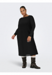 ONLY CARMAKOMA &Scaron;ifoninė suknelė &raquo;CARFOREST LIFE LS BOATNECK BLK Suknelė JRS&laquo; suknelė