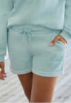 LASCANA Laisvalaikio &scaron;ortai su &scaron;oninis ki&scaron;enė ir Logostickerei Loungewear