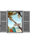 queence Sienos lipdukai &raquo;Surf Beach&laquo; Sienų lipdukai paveikslas selbstklebend 3D langas
