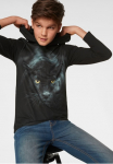 KIDSWORLD Mar&scaron;kinėliai su gobtuvu &raquo;PANTHER - Fotodruck&laquo; Ilgomis rankovėmis mar&scaron;kinėliai Basic-Passform su peppigem ra&scaron;tas i&scaron; medvilnė