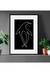 queence Paveikslas &raquo;Lilu&laquo; Kunst | Pinguine | Schwarz-Wei&szlig; 1 Stk. dalys HD Premium Poster-Druck ir Holzrahmen