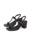 Tommy Hilfiger Basutės &raquo;LEATHER BLOCK kulnas SANDAL&laquo; Abendschuh Partyschuh su reguliuojamas Schnalle siauras forma