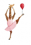 queence Paveikslas ant drobės &raquo;Ballerina Giraffe&laquo; Giraffe | Giraffen | Giraffen paveikslas/nuotrauka | Luftballon | Tanz Premium-Leinwandstoff Handarbeit i&scaron; Deutschland Kindermotiv