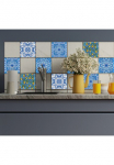 queence Flisinis tapetas &raquo;Blaue Ornamente su Zitronen&laquo; selbstklebend 12er rinkinys