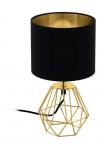 EGLO Stalinis &scaron;viestuvas &raquo;CARLTON 2&laquo; E14 1 Stk. Nachttischlampe vintažinio stiliaus metalas Stoff Drahtgeflecht 305x165cm
