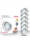 B.K.Licht LED įmontuojamas &scaron;viestuvas &raquo;Hila&laquo; GU10 6 Stk. Warmwei&szlig; LED Einbaustrahler schwenkbar ir 3W 250 Lumen GU10 3.000K 6vnt. rinkinys