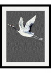 queence Paveikslas &raquo;Kranich&laquo; Tiere | Vogelbilder | V&ouml;gel HD Premium Poster-Druck ir Holzrahmen