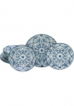 CreaTable Lėk&scaron;čių rinkinys &raquo;Fresco Blau Dekoratyvinė lėk&scaron;tė rinkinys 12-tlg&laquo; Ornamentmotiv Mediterran