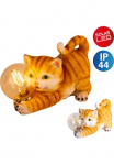 n&auml;ve LED &Scaron;viestuvas su saulės baterija &raquo;Katze&laquo; 1 Stk. Warmwei&szlig; s&uuml;&szlig;e dryžuota Katės figūrėlė su Ap&scaron;viečiamas Kugel ir warmwei&szlig;em lemputė