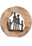 Casablanca by Gilde Dekoratyvinė figurėlė &raquo;Skulptur Familie&laquo; Dekoracija auk&scaron;tis 28 cm i&scaron; metalas ir Holz-Baumscheibe Wohnzimmer