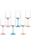 LEONARDO Vyno taurė &raquo;Kelchglas BRERA 400 ml farbig sortiert 6er-Set&laquo; sp&uuml;lmaschinengeeignet