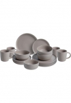 van Well Servizas &raquo;Geschirr-Set Grigio 16-teilig&laquo; ovali taupe sp&uuml;lmaschinen- ir mikrowellengeeignet