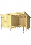 PLUS Sodo namelis &raquo;Nordic&laquo; Grillh&uuml;tte 95 m&sup2; su dvigubos durys Dachpappe/Aluleisten/H-F&uuml;&szlig;e