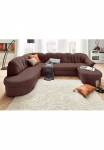DOMO collection Sofa &raquo;Elva zeitloses Design eleganti&scaron;kas R&uuml;ckensteppung plotis 293cm U-Form&laquo; patogi su miegojimo funkcija ir spyruoklės