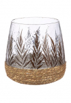 GILDE Žvakidė &raquo;Kerzenhalter Greenery&laquo; Teelichtleuchter 1-flammig i&scaron; I&scaron; stiklo auk&scaron;tis ca. 20 cm