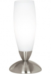 EGLO Stalinis &scaron;viestuvas &raquo;SLIM stalinė lepma Nachttischlampe Wohnzimmerlampe nickel-matt wei&szlig;&laquo; E14 lempa su Schalter E14 Kuklus Design modern 22x7x10cm