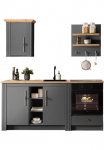 OTTO home Virtuvės baldų komplektas &raquo;KS-Westminster Pantryk&uuml;che im Landhaus stilius Kokybi&scaron;kas Metallgriffe&laquo; rinkinys plotis 194 cm komoda lentyna pakabinama spintelė ir spintelė įmontuojamai technikai Spintelė įmontuojamai technikai