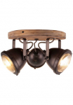 Brilliant Lubinis &scaron;viestuvas &raquo;Carmen Wood&laquo; GU10 1 Stk. Spotrondell 3flg burned steel/holz