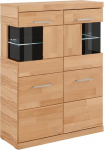 OTTO home Indauja &raquo;Ribe85cm breit115cm hoch Fronten Massivholz4 plotis F&auml;cher&laquo; Korpus Holzwerkstoff2T&uuml;ren su stiklinė plok&scaron;tė Grindų danga versetzbar