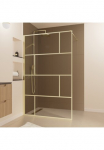 Marwell Walk-in-Dusche &raquo;Bricks Gold&laquo; su goldenen Siebdruck