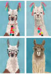 Artland Plakatas &raquo;Geschm&uuml;ckte Lamas&laquo; Wildtiere 4 Stk. dalys paveikslas/nuotrauka rinkinys 4 vnt. be grotelės