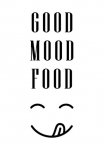 queence Wanddekoobjekt &raquo;GOOD MOOD FOOD&laquo; Paveikslas i&scaron; plieno Paveikslas Spruch Witzig Sienos dekoracija retro 20x30cm