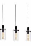 EGLO &Scaron;viestuvas &raquo;MONTEFINO Pakabinamas &scaron;viestuvas Stahl ir I&scaron; stiklo E27 IP20 Esstischlampe Lampe&laquo; E27 1 Stk. &scaron;viestuvas L73 x B11 x H110 juoda spalva 3X60W exkl.