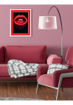 queence Paveikslas su grotelės &raquo;Lippen Neon Neonlicht&laquo; paveikslas/nuotrauka von Frauen | Erotische paveikslas/nuotrauka | Kiss | Kunst 1 Stk. dalys Plakatas su buntem Acrylglas Passepartout