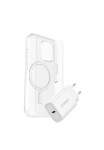 Otterbox Mobiliojo telefono dėklas &raquo;Protection + Power Kit dėl Apple iPhone 16&laquo; iPhone 16 Backcover Dėklas Apsauginis stiklas ekranui įkroviklis
