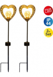 n&auml;ve LED &Scaron;viestuvas su saulės baterija &raquo;Herz&laquo; LED-Board 1 Stk. Warmwei&szlig; 2vnt. rinkinys smaigas H&ouml;he: 59cm LED warmwei&szlig; ir Akumuliatorinis