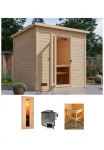 Karibu Pirties namelis &raquo;Talo 3&laquo; rinkinys Ofen 9 kW Bio externe Strg easy