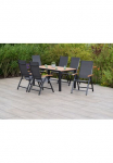MERXX Garten-Essgruppe &raquo;&raquo;Toblino&laquo;&laquo; rinkinys 5-fach Reguliuojamas atlo&scaron;as pulverbeschichtetes Aluminiumgestell 7 Stk. dalys Tisch: LxB: 150x90 cm
