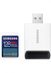 Samsung Atminties kortelė &raquo;SD PRO Ultimate + USB laikmena Adapter&laquo; (128 GB Video treniruoklis Class 30 (V30)/UHS treniruoklis Class 3 (U3) 200 MB/s Lesegeschwindigkeit)