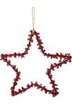 Creativ deco Dekostern &raquo;Weihnachtsstern Weihnachtsdeko rot&laquo; su Mini-Beeren pakabinamos dekoracijos 6vnt. rinkinys &Oslash; ca. 15 cm
