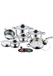 CS Koch-Systeme Puodų rinkinys &raquo;Aurich&laquo; rinkinys puodas 16/20/24cm Puodas su ilga rankena 16cm keptuvė 24cm intarpas Indas 16 Stk. dalys Nerūdijančio plieno